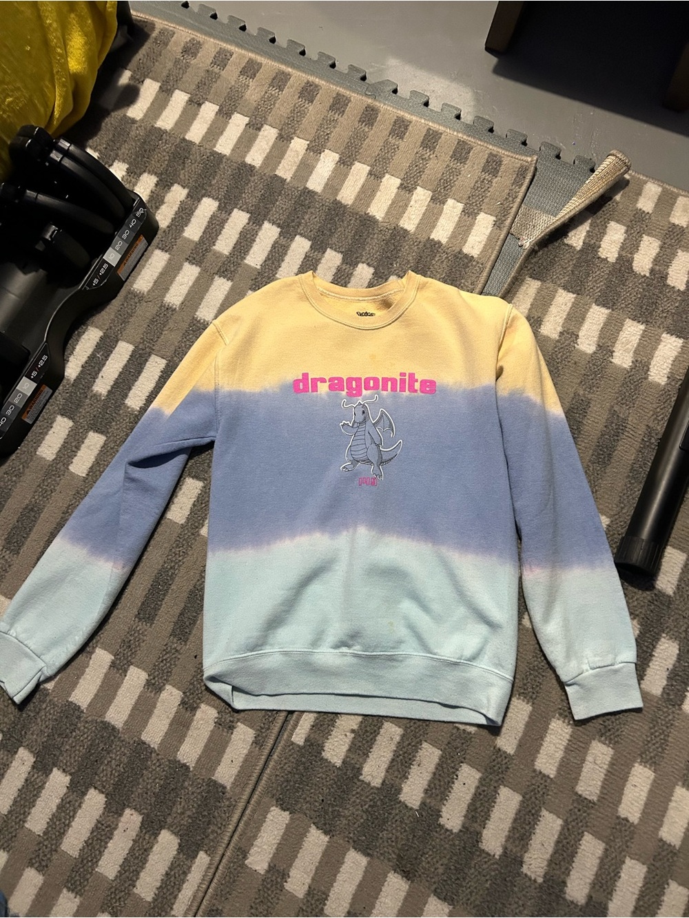 Pokemon Dragonite  Sweatshirt in Yellow, Blue, Mint